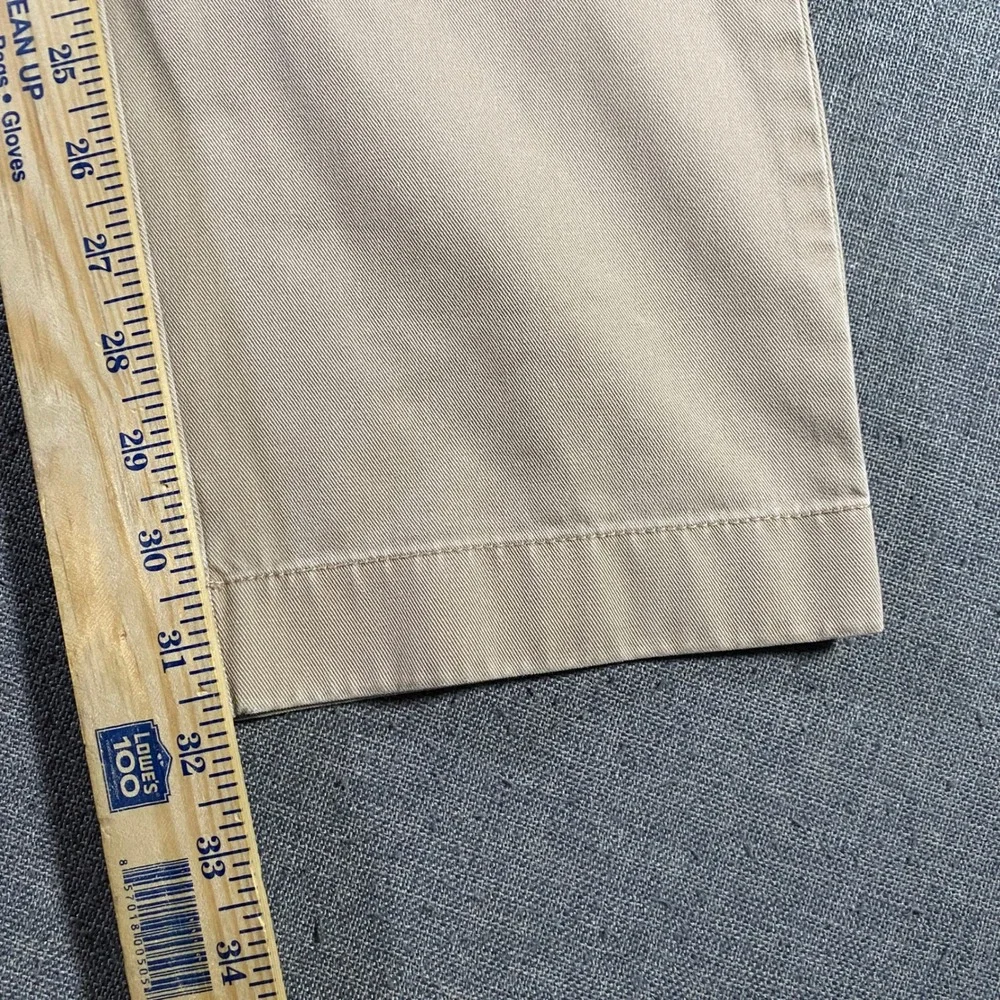 J. Crew The Driggs Mens 36x34 (Fits 36x32) Khaki Beige Chino Pants Cotton Casual